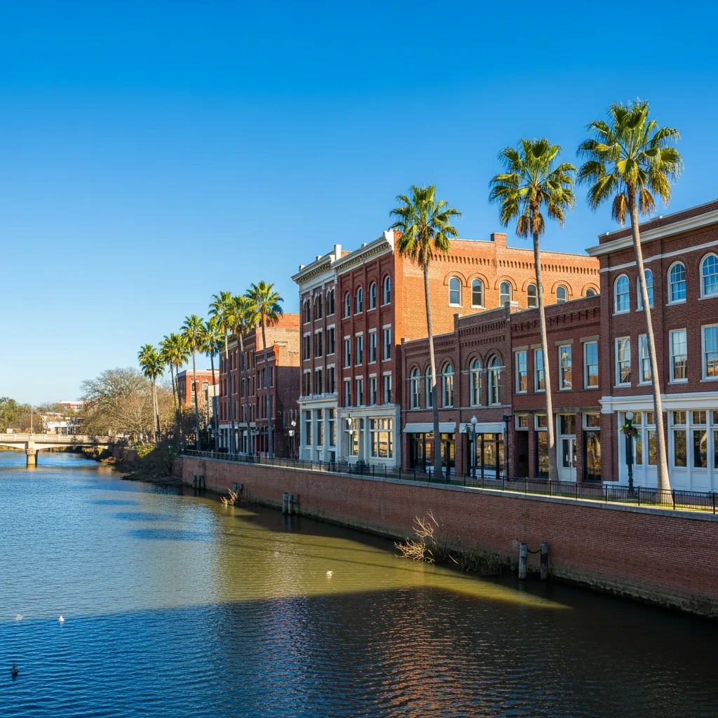 Downtown Albany, GA along the Flint River — served by NU Drive Cleaning