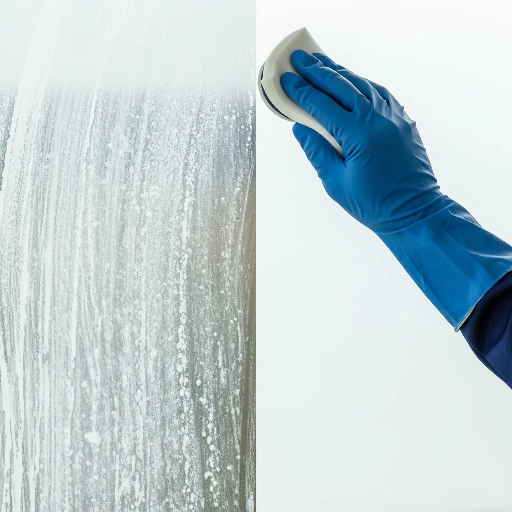 Hard Water Stain Removal in Thomasville, GA — NU Drive Cleaning technician polishing hard water mineral stains off a residential window in Thomasville, GA